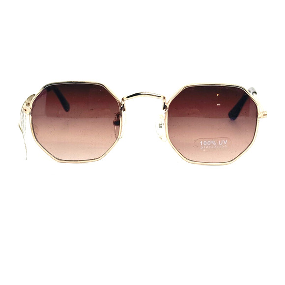 Eyerock Sunglasses Gold Pink Lens Full Rim Womens H14544 - Picture 1 of 6